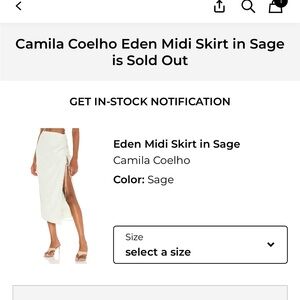 Camila Coelho Eden Midi Skirt in Sage